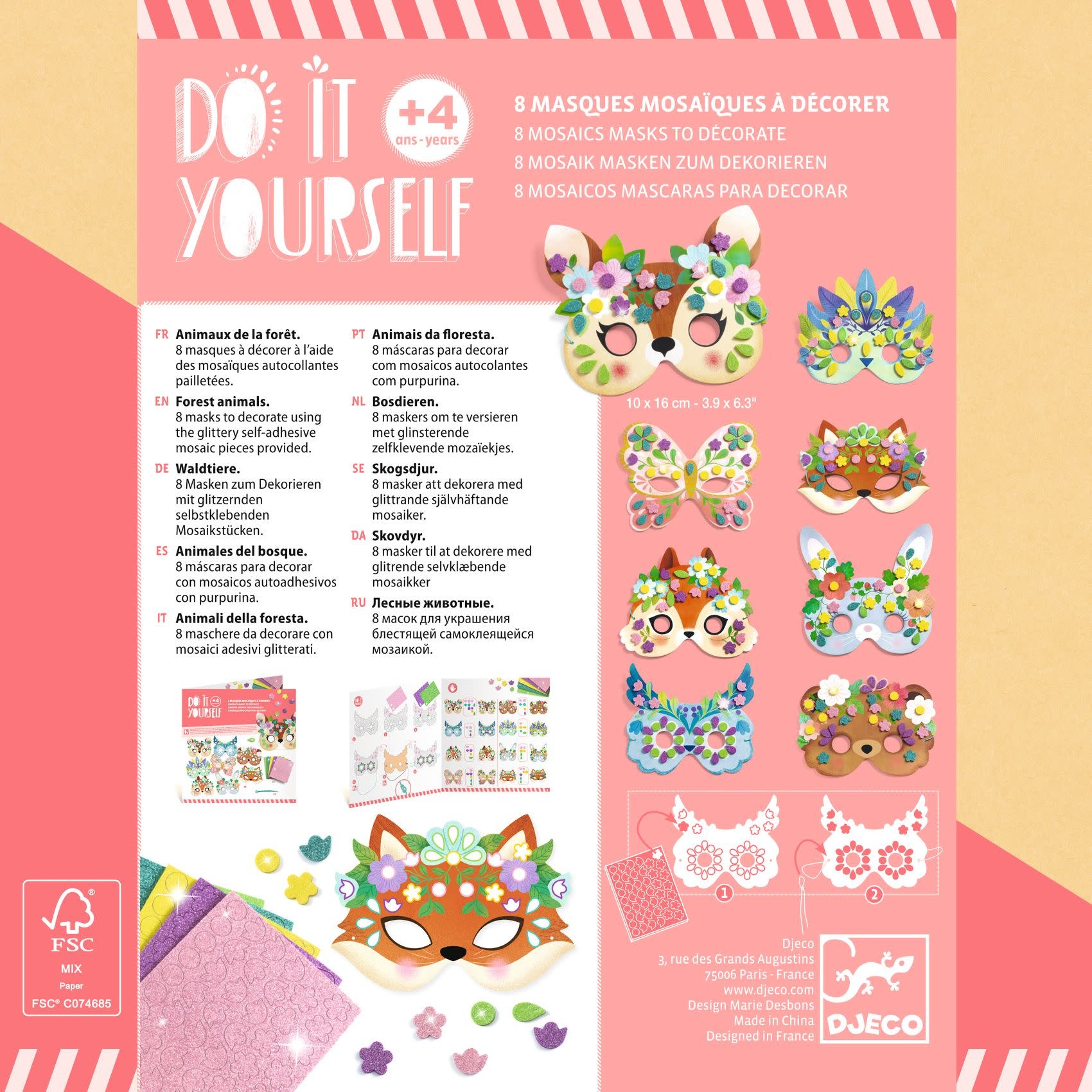 DJECO Do It Yourself - Animaux de la forêt Masques