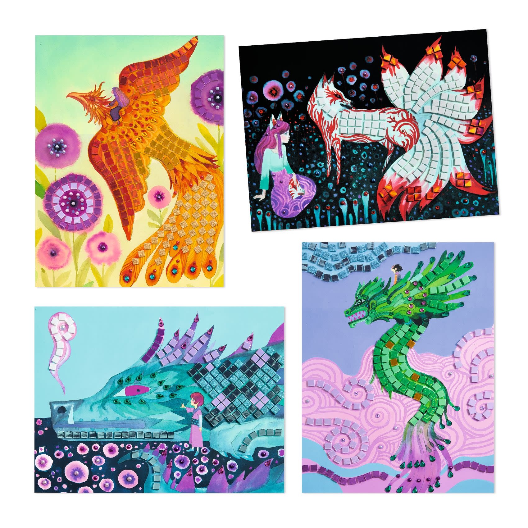 DJECO Les Plus Grands - Collages Créatures Légendaires