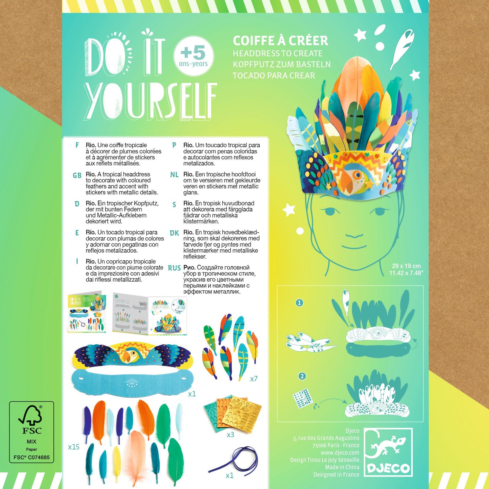 DJECO Do It Yourself - Mosaiques & Stickers Rio