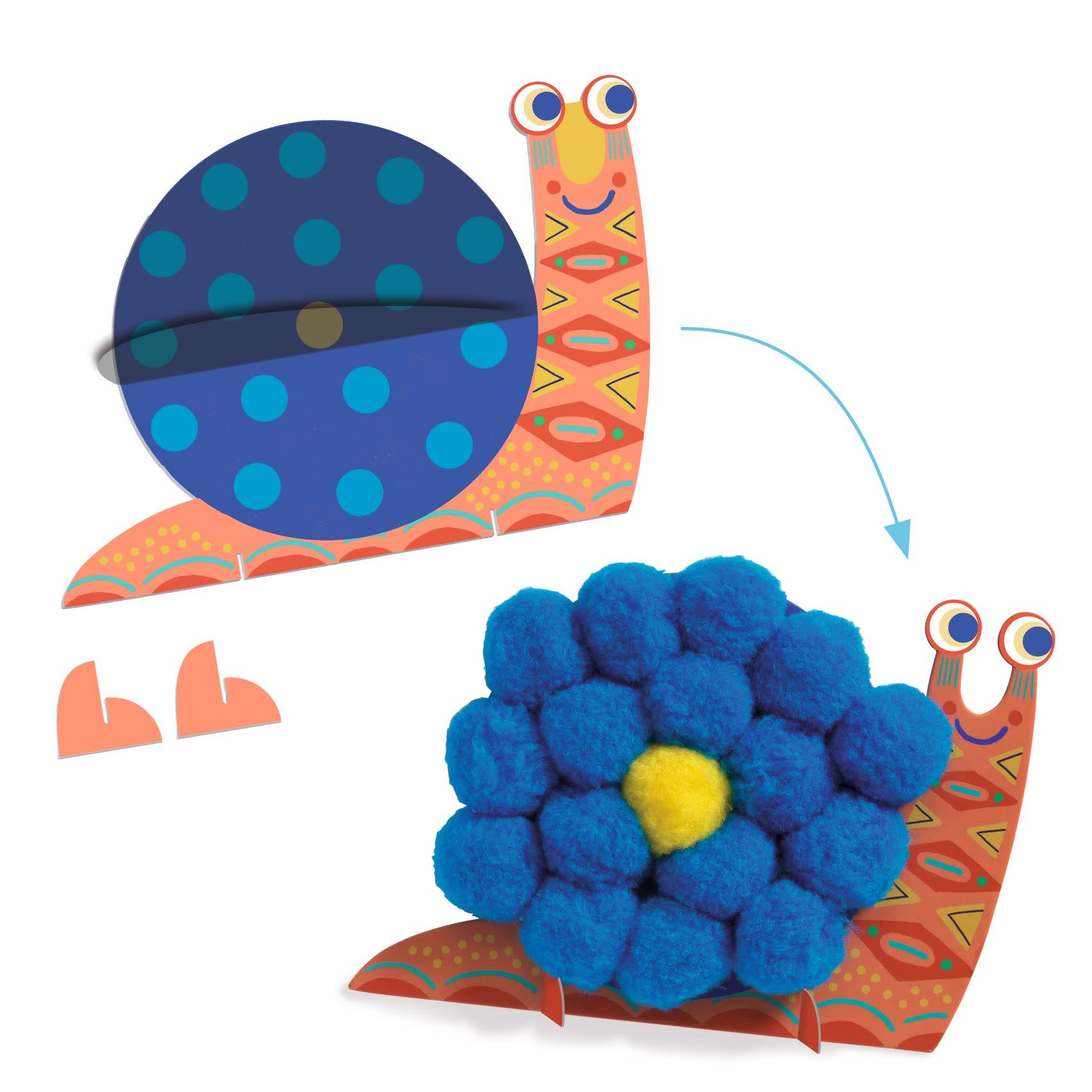 DJECO Les Petits - Collage Animaux Tout Doux
