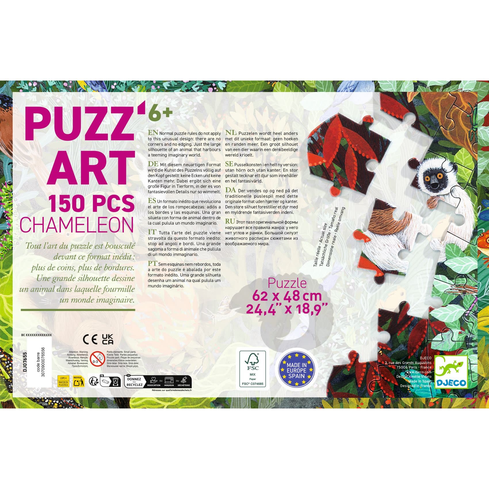 DJECO Puzz'Art Chameleon 150 Pcs