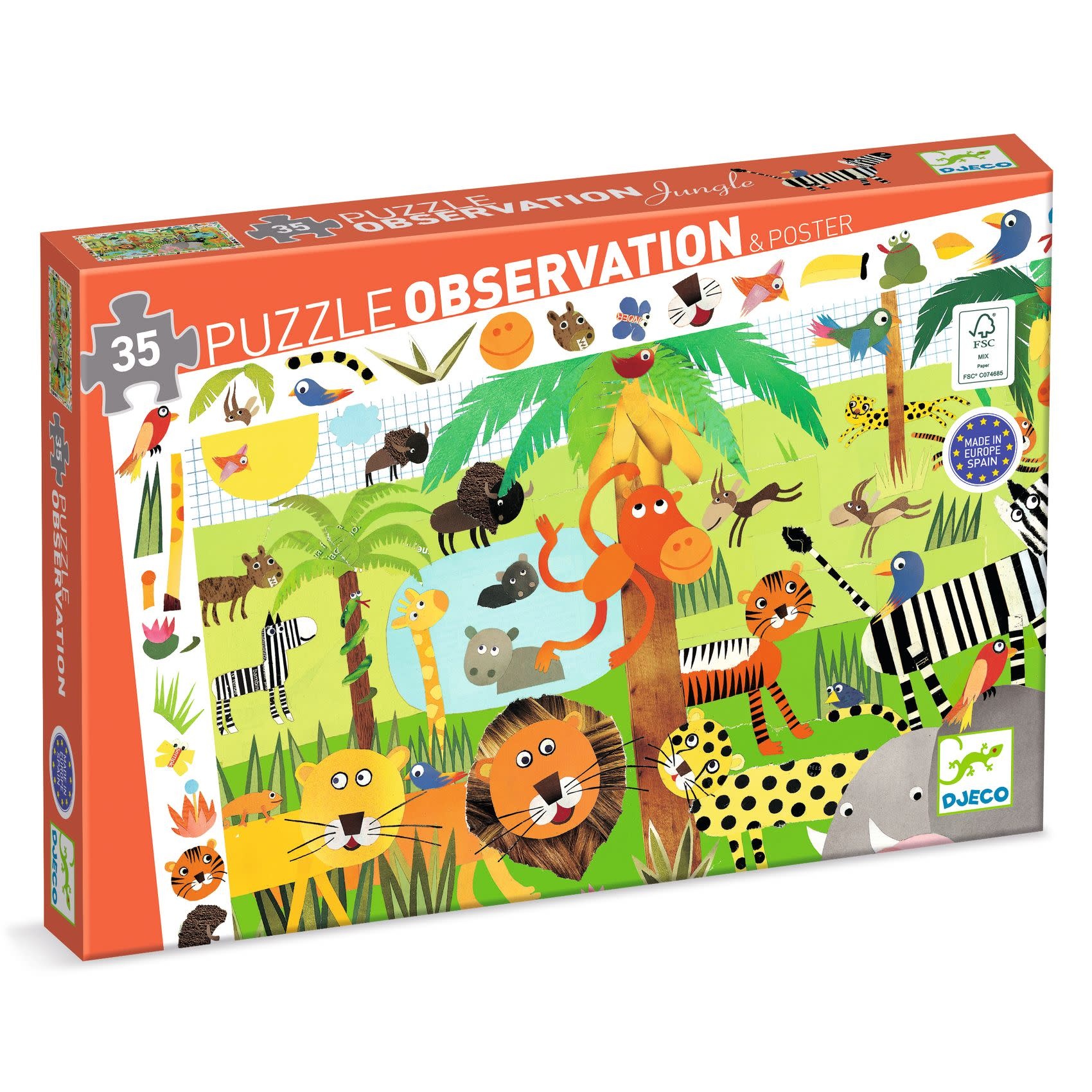 DJECO Puzzles Observation La Jungle - 35 Pcs