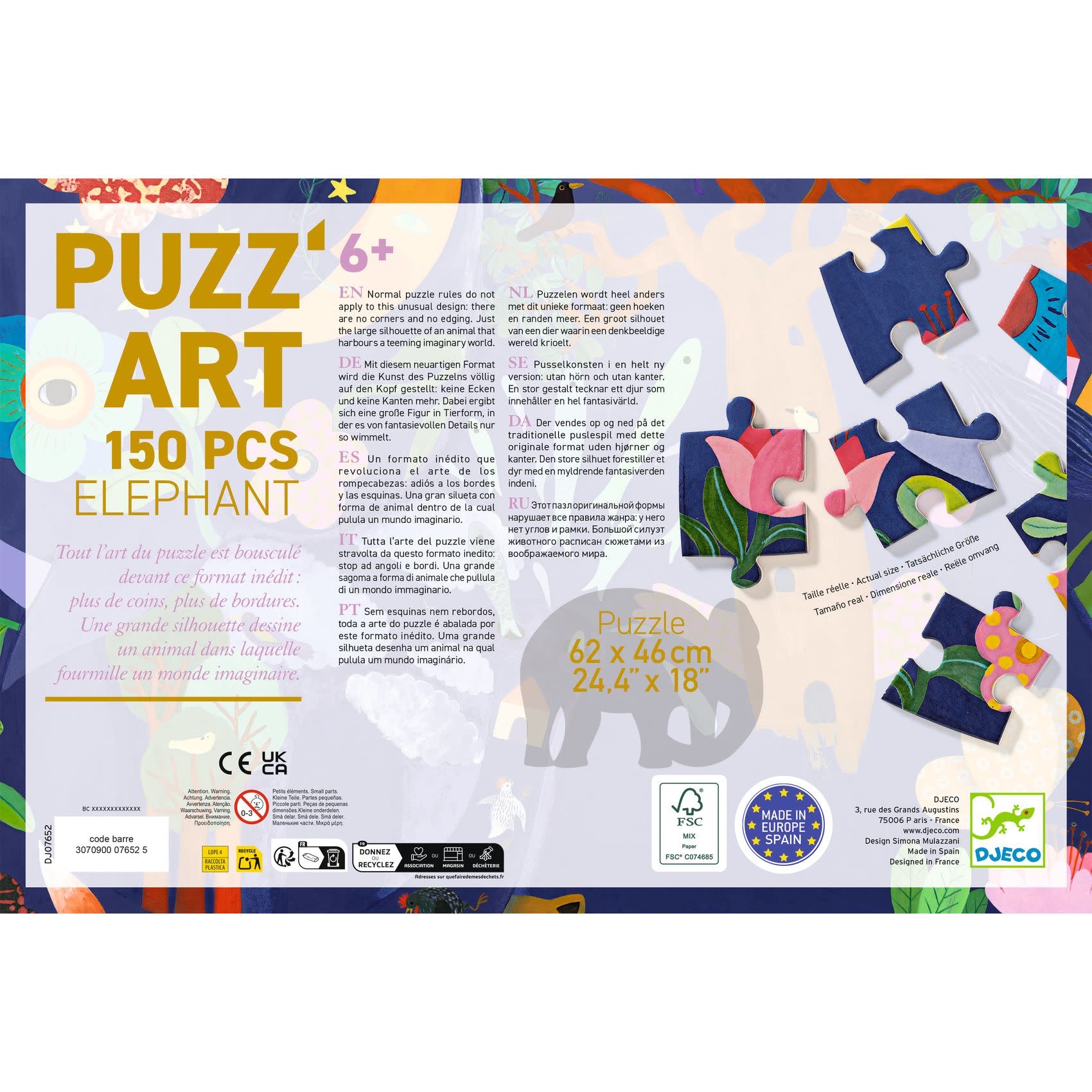 DJECO Puzz'Art Elephant - 150 Pcs