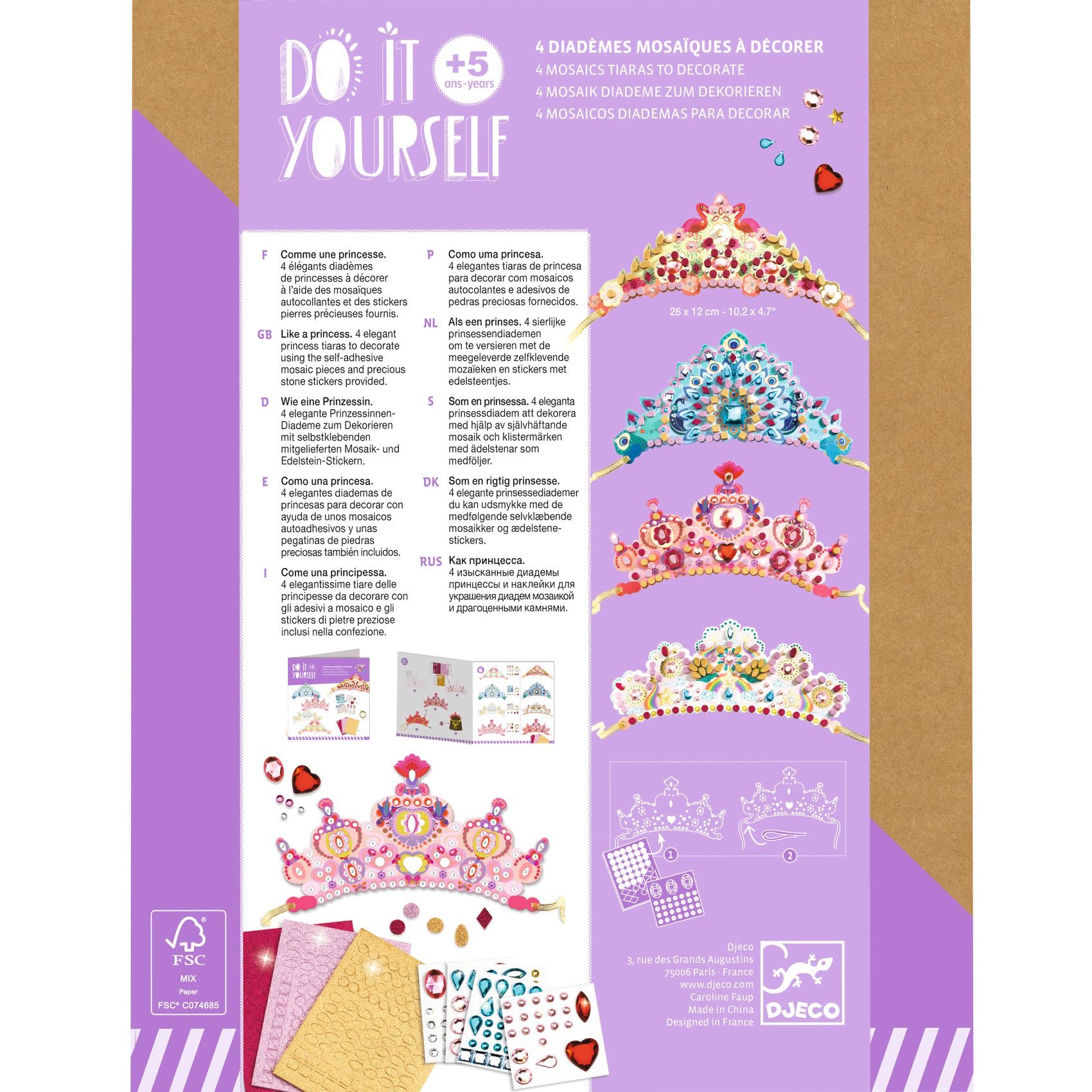DJECO Do It Yourself - Mosaiques & Stickers Comme Une Princesse