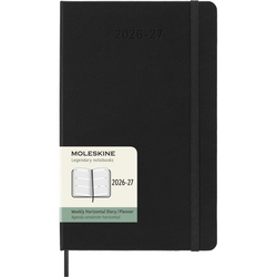 MOLESKINE Agende 18 mois Semainier horizontal Format Large Noir Rigide