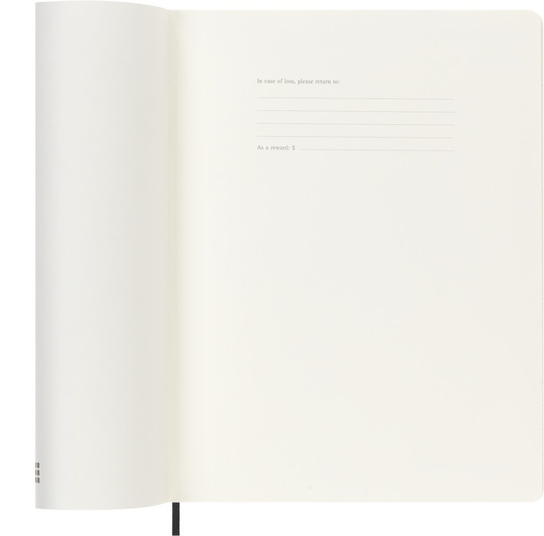 MOLESKINE Agende 18 mois Semainier horizontal+notes Format Xl Noir Souple