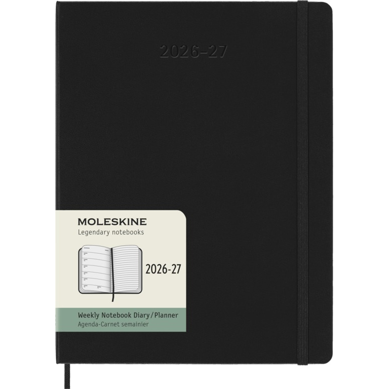 MOLESKINE Agende 18 mois Semainier horizontal+notes Format Xl Noir Rigide