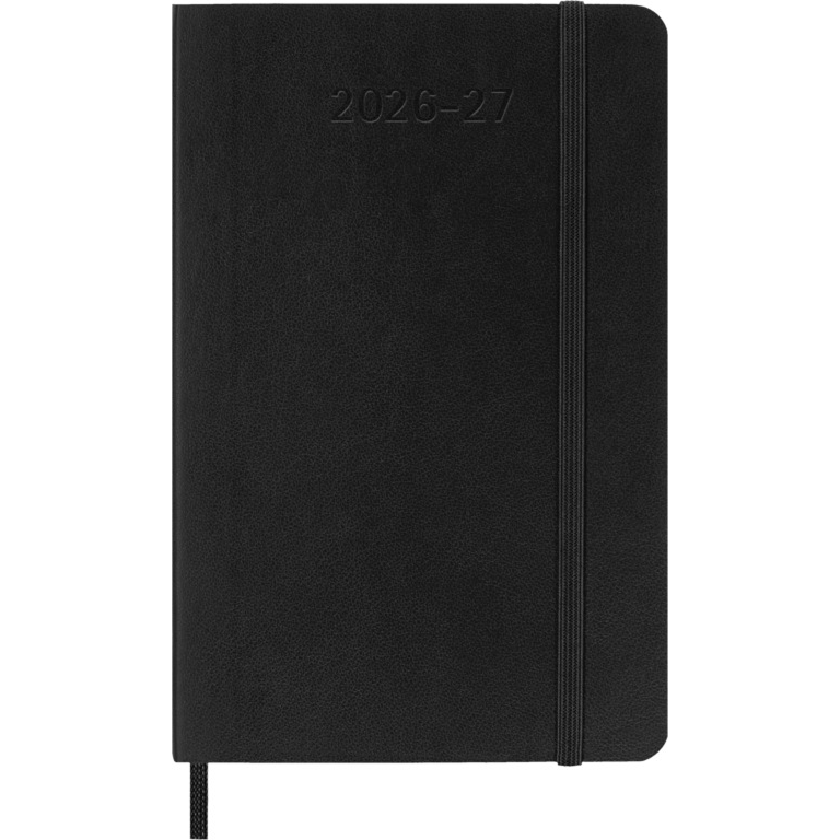 MOLESKINE Agende 18 mois Semainier horizontal+notes Format Poche Noir Souple