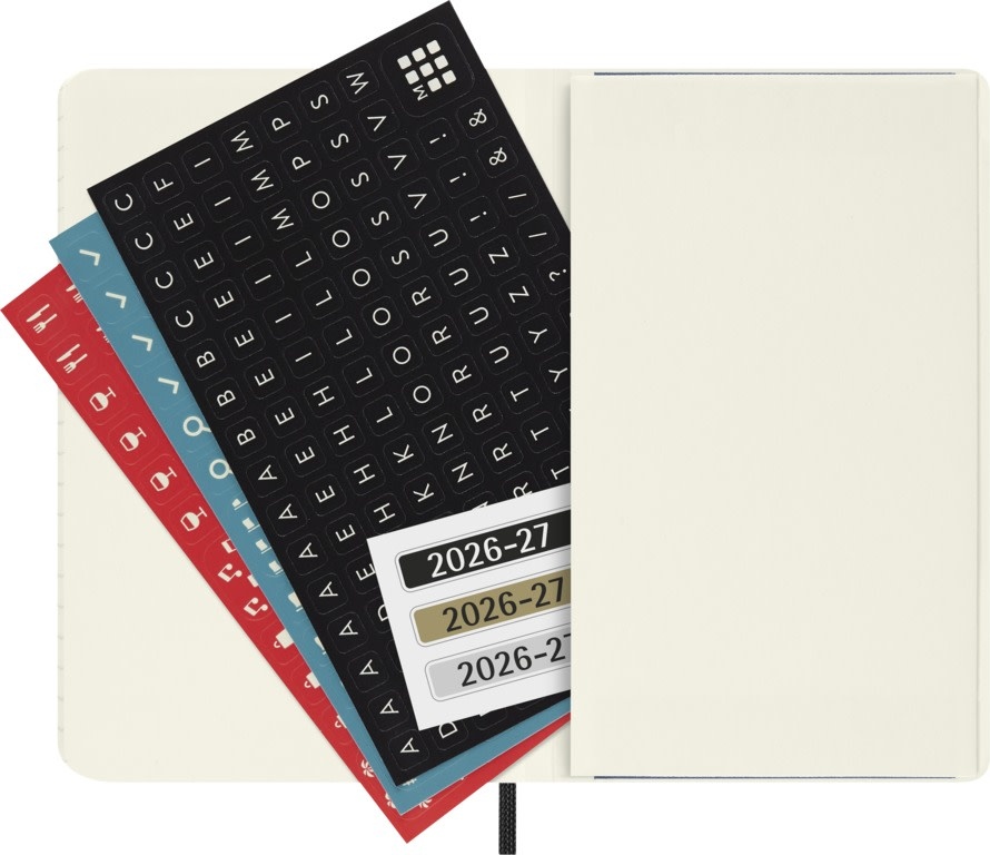 MOLESKINE Agende 18 mois Semainier horizontal+notes Format Poche Noir Souple