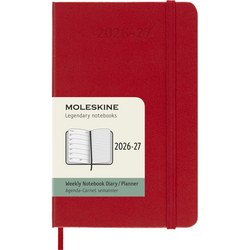 MOLESKINE Agende 18 mois Semainier horizontal+notes Format Poche rouge Écarlate Rigide