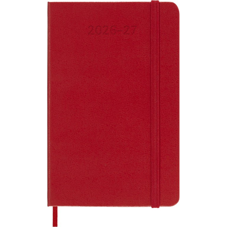MOLESKINE Agende 18 mois Semainier horizontal+notes Format Poche rouge Écarlate Rigide