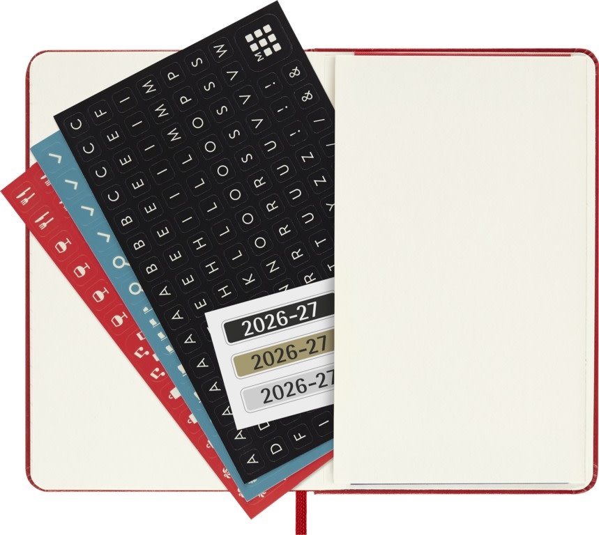 MOLESKINE Agende 18 mois Semainier horizontal+notes Format Poche rouge Écarlate Rigide