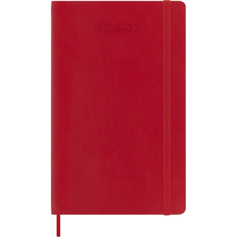 MOLESKINE Agende 18 mois Semainier horizontal+notes Format Large Rouge Écarlate Souple