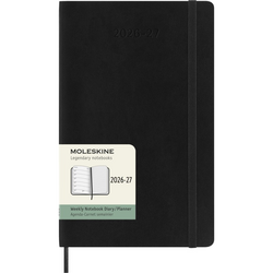 MOLESKINE Agende 18 mois Semainier horizontal+notes Format Large Noir Souple