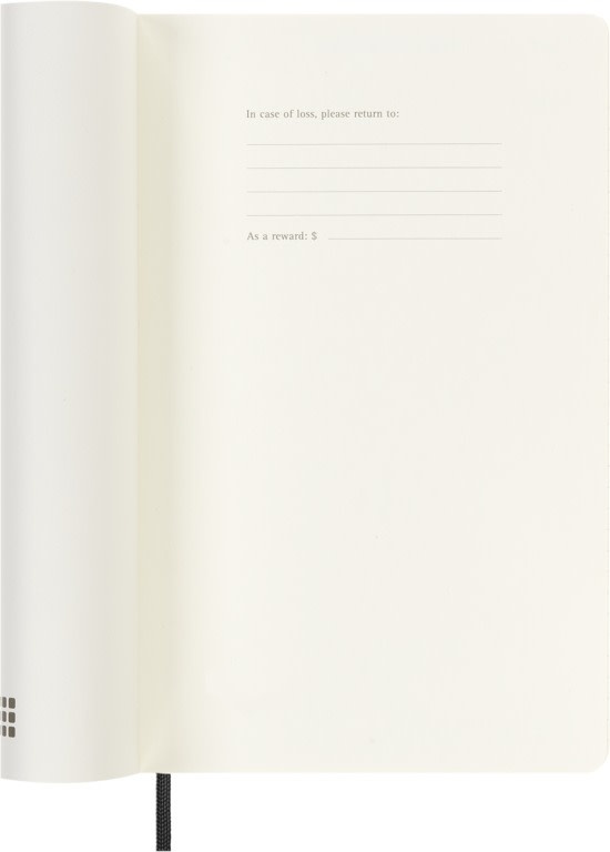 MOLESKINE Agende 18 mois Semainier horizontal+notes Format Large Noir Souple