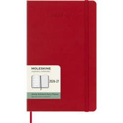 MOLESKINE Agende 18 mois Semainier horizontal+notes Format Large Rouge Écarlate Rigide