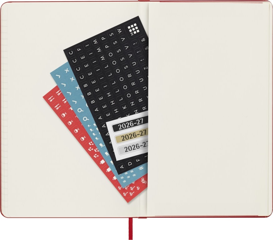 MOLESKINE Agende 18 mois Semainier horizontal+notes Format Large Rouge Écarlate Rigide