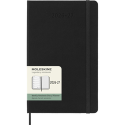 MOLESKINE Agende 18 mois Semainier horizontal+notes Format Large Noir Rigide