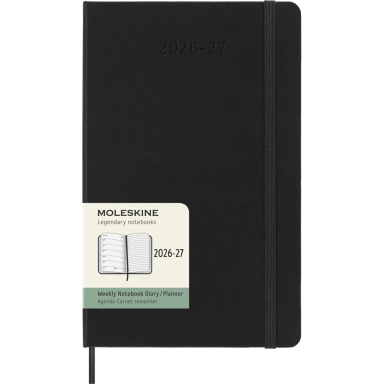 MOLESKINE Agende 18 mois Semainier horizontal+notes Format Large Noir Rigide