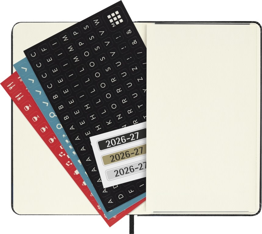 MOLESKINE Agende 18 mois Semainier horizontal+notes Format Large Noir Rigide