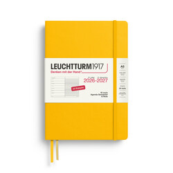 LEUCHTTURM 1917 Sunflower, Agenda Semainier & Carnet de notes Medium (A5) 2026/2027, 18 mois, Français