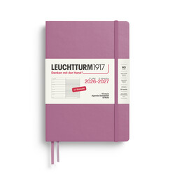 LEUCHTTURM 1917 Dusty Rose, Agenda Semainier & Carnet de notes Medium (A5) 2026/2027, 18 mois, Français