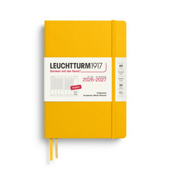 LEUCHTTURM 1917 Sunflower, Academic agenda planificateur Semainier Medium (A5) 2026/2027, 18 mois, Anglais