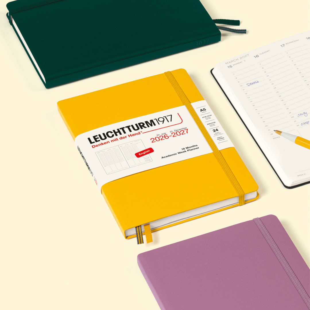 LEUCHTTURM 1917 Sunflower, Academic agenda planificateur Semainier Medium (A5) 2026/2027, 18 mois, Anglais