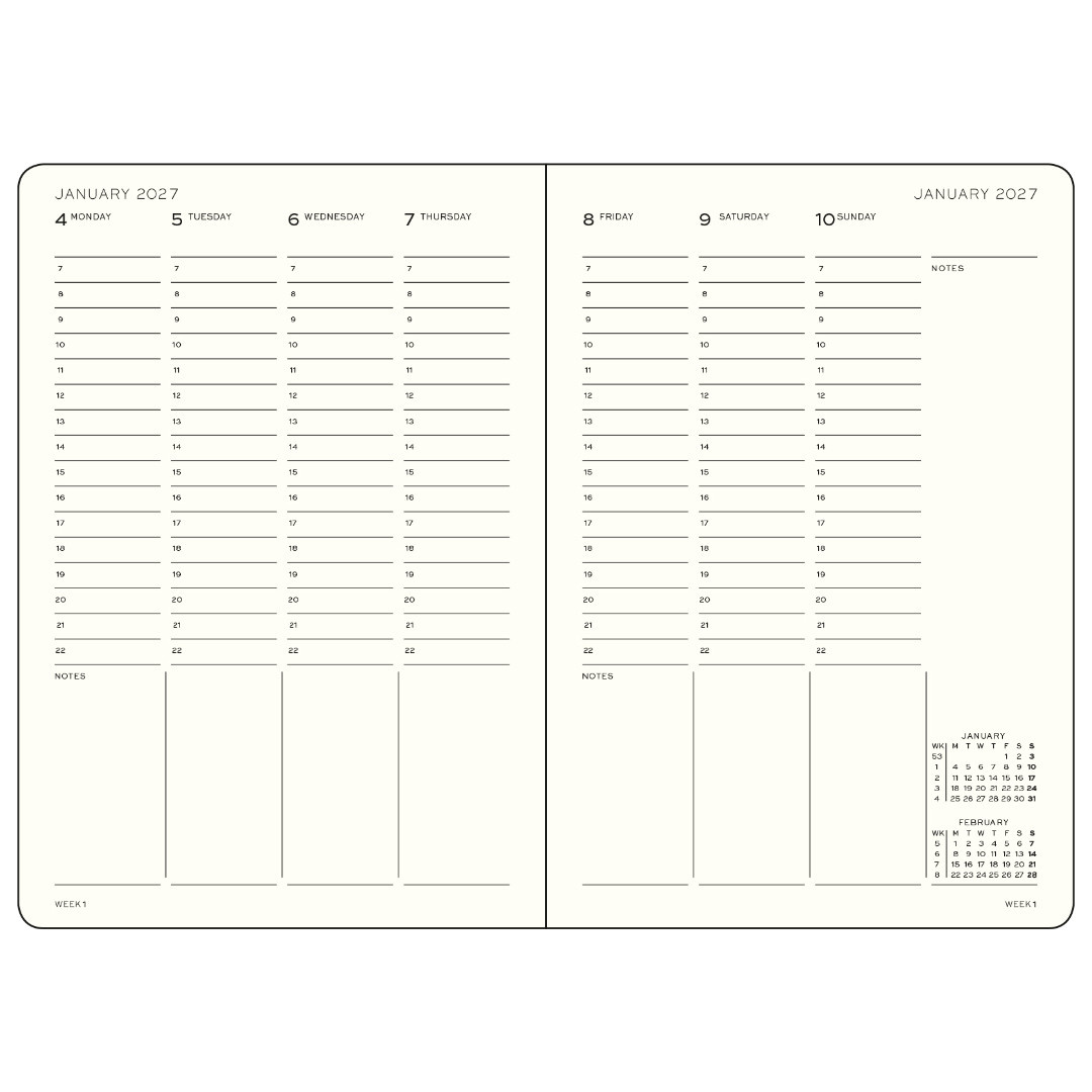 LEUCHTTURM 1917 Sunflower, Academic agenda planificateur Semainier Medium (A5) 2026/2027, 18 mois, Anglais