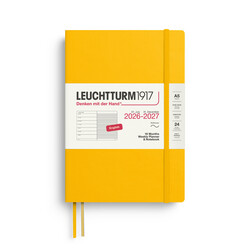 LEUCHTTURM 1917 Sunflower, Agenda Semainier & Carnet de notes Medium (A5) 2026/2027, 18 mois, Couverture souple, Anglais