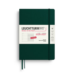 LEUCHTTURM 1917 Forest Green, Agenda Semainier & Carnet de notes Medium (A5) 2026/2027, 18 mois, Français