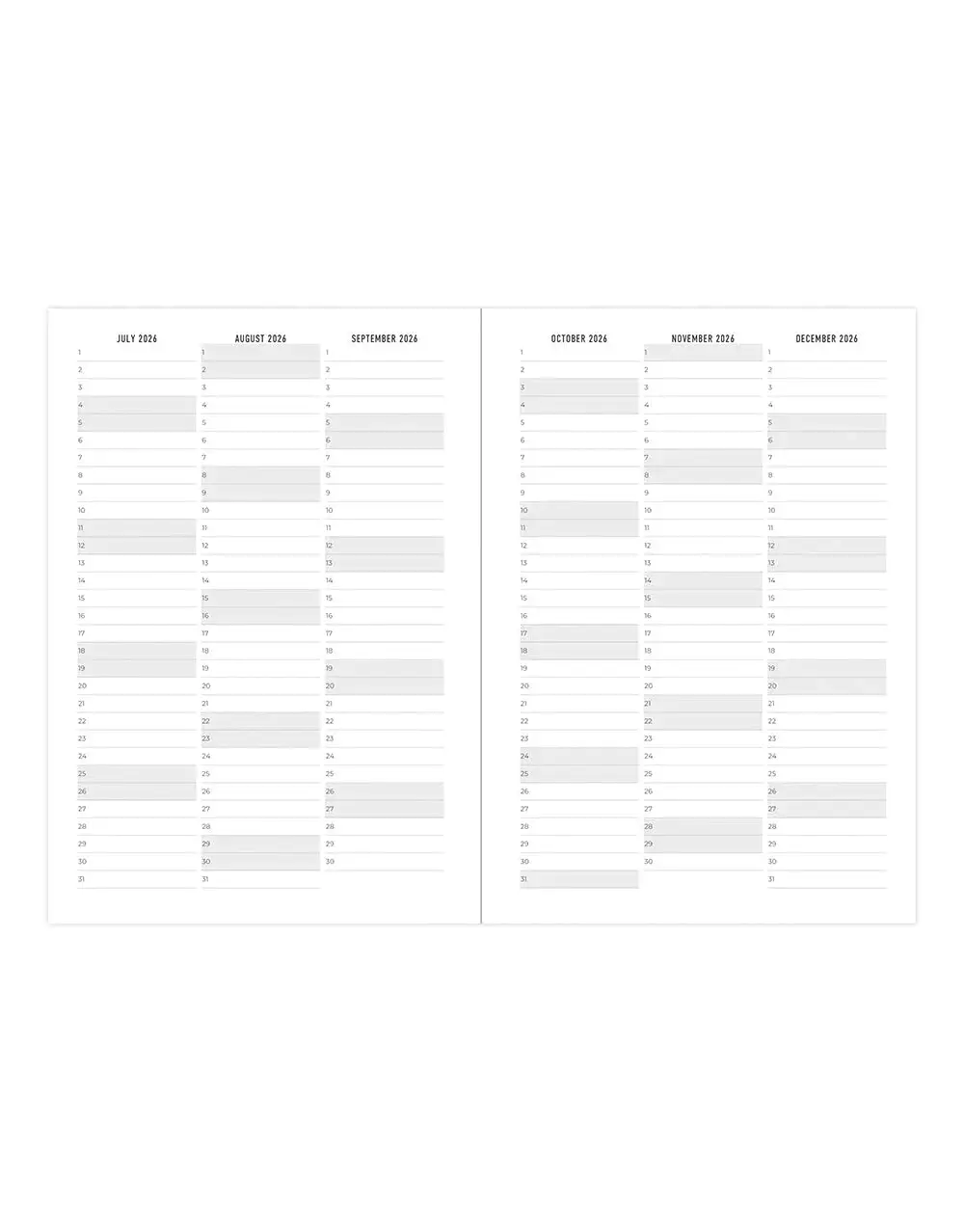 LETTS Agenda 18 mois Spring Valley 2026/27 Semainier Horizontal Multilingue A6 Coloris Menthe