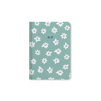 LETTS Agenda Scolaire Semainier Horizontal Daisies 2026/27 Multilingue A6 Coloris Menthe
