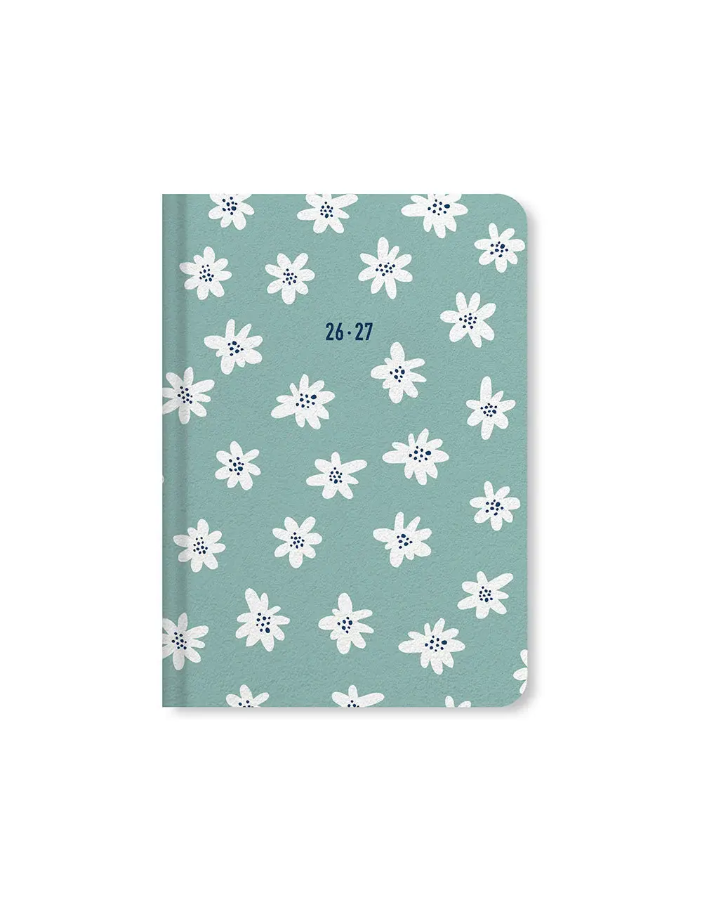 LETTS Agenda Scolaire Semainier Horizontal Daisies 2026/27 Multilingue A6 Coloris Menthe