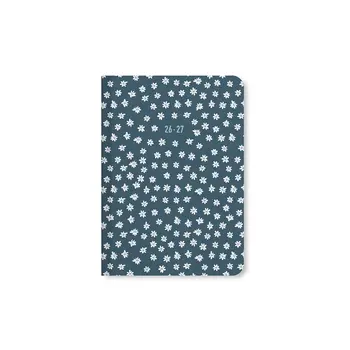 LETTS Agenda Scolaire Semainier Horizontal Daisies 2026/27 Multilingue A6 Coloris Bleu