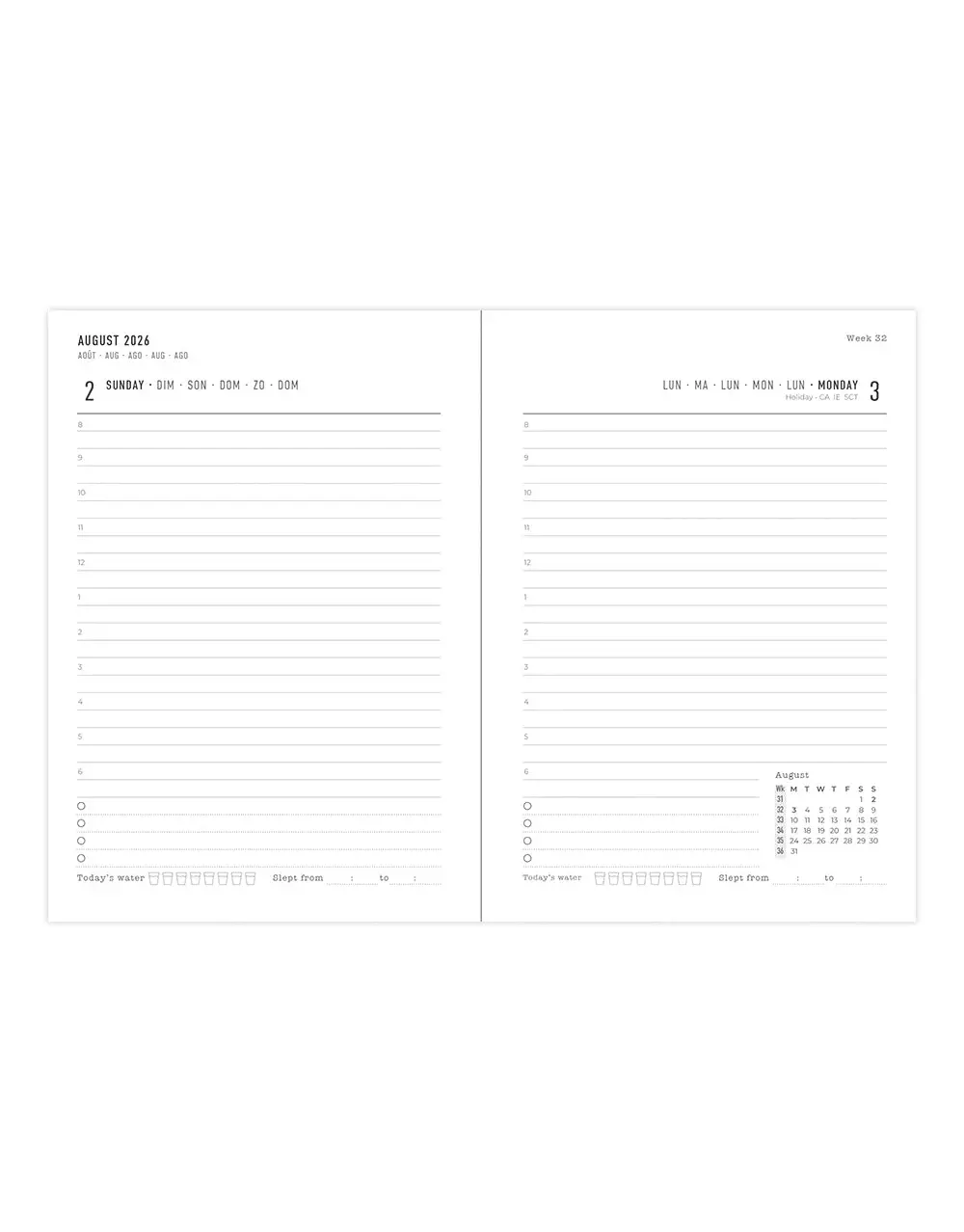 LETTS Agenda Scolaire 1 Jour Par Page Conscious Evergreen 2026/27 Multilingue A6 Coloris Pin