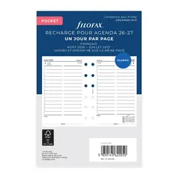 FILOFAX Recharge Agenda 1 Jour Par Page Académique 2026/27 Format Pocket