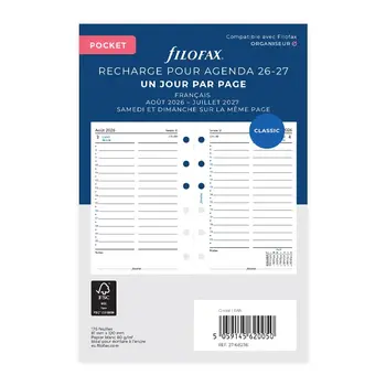 FILOFAX Recharge Agenda 1 Jour Par Page Académique 2026/27 Format Pocket