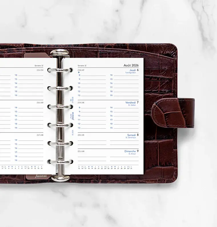 FILOFAX Recharge Agenda Semainier Horizontal Académique 2026/27 Format Pocket