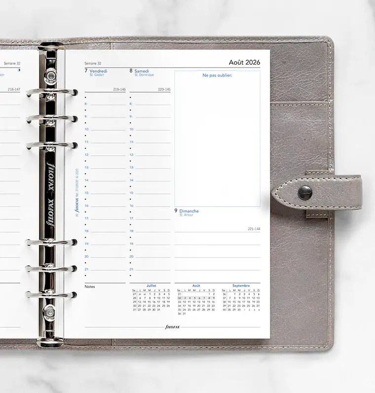 FILOFAX Recharge Agenda Semainier vertical Académique 2026/27 Format A5