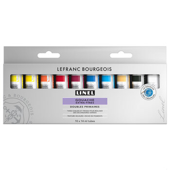 LEFRANC BOURGEOIS Linel Gouache Extra-Fine 10X14Ml Mix Set Double Clr Prim