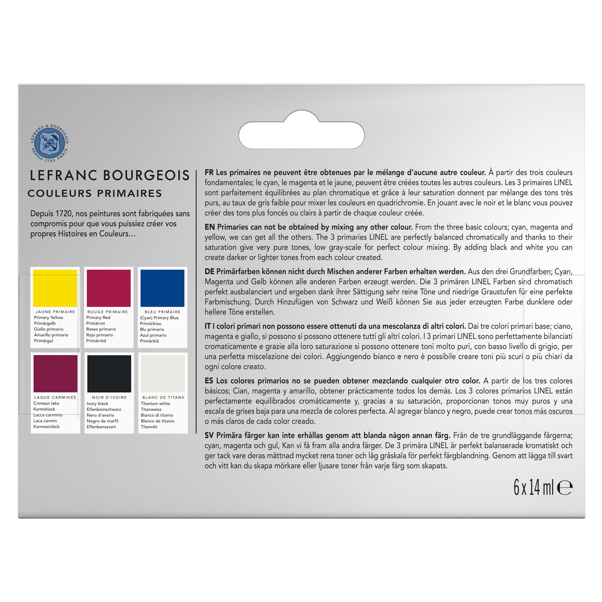 LEFRANC BOURGEOIS Linel Gouache Extra-Fine 6X14Ml Mix Set Couleur Primaire
