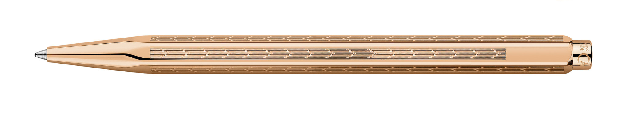 CARAN D'ACHE Stylo Bille Ecridor Chevron Doré Rose