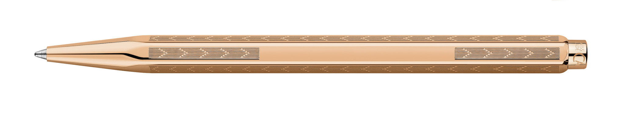 CARAN D'ACHE Stylo Bille Ecridor Chevron Doré Rose