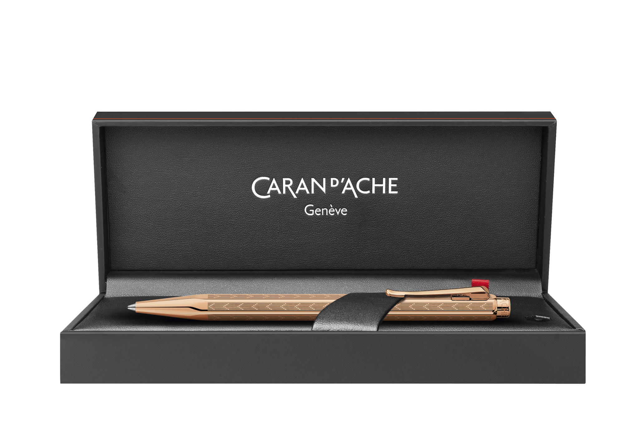 CARAN D'ACHE Stylo Bille Ecridor Chevron Doré Rose