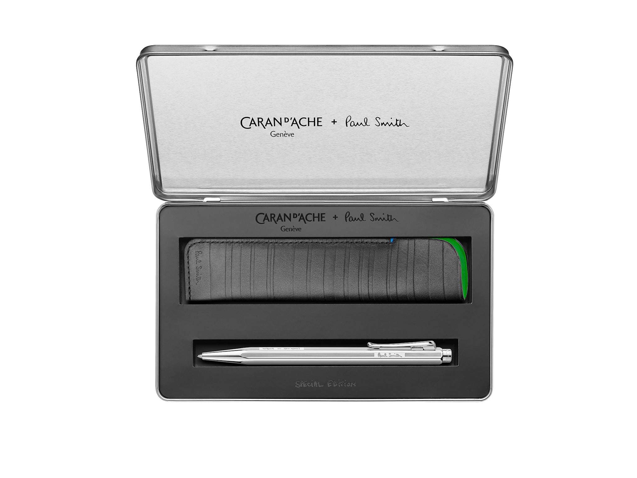 CARAN D'ACHE Set Stylo Bille Ecridor Et Cuir