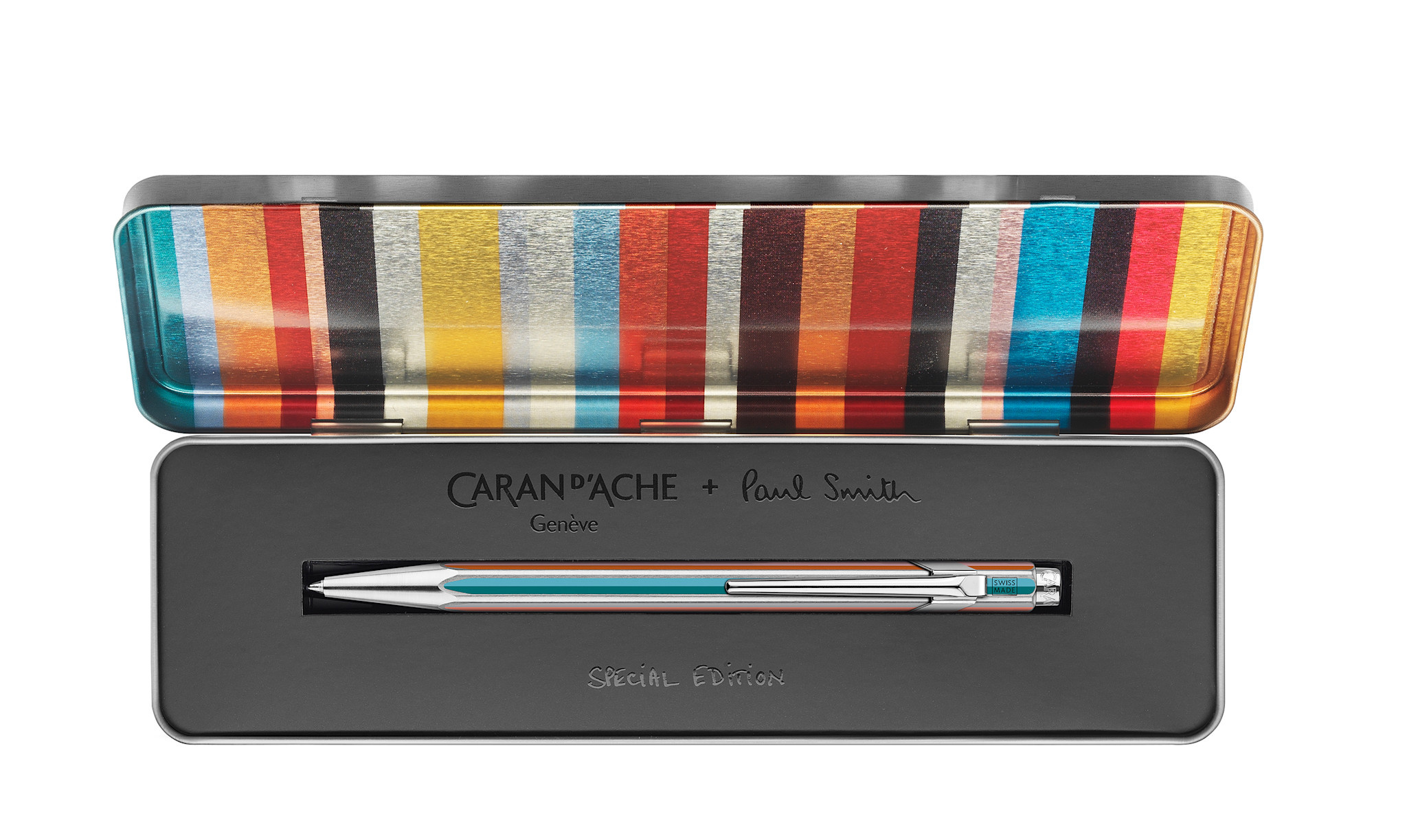 CARAN D'ACHE Stylo Bille 849™ Paul Smith Edition 5, Argent, Avec Boîte Métal