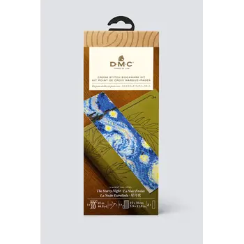 DMC Kit Point X Marque Pages - La Nuit Etoilée - Van Gogh 5,2x17,5cm