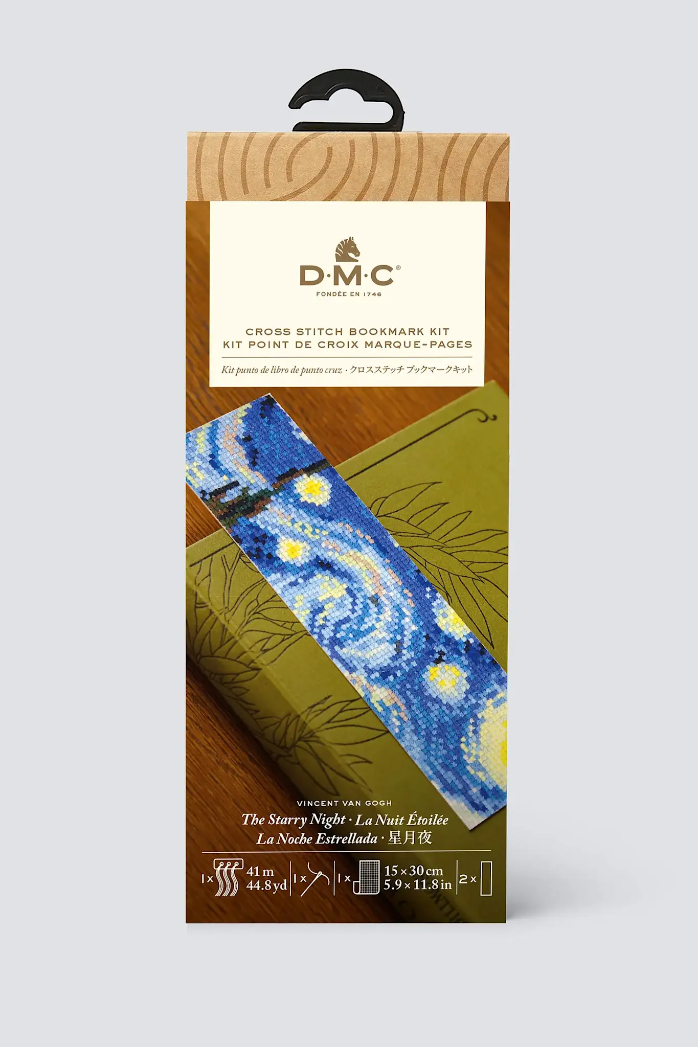 DMC Kit Point X Marque Pages - La Nuit Etoilée - Van Gogh 5,2x17,5cm