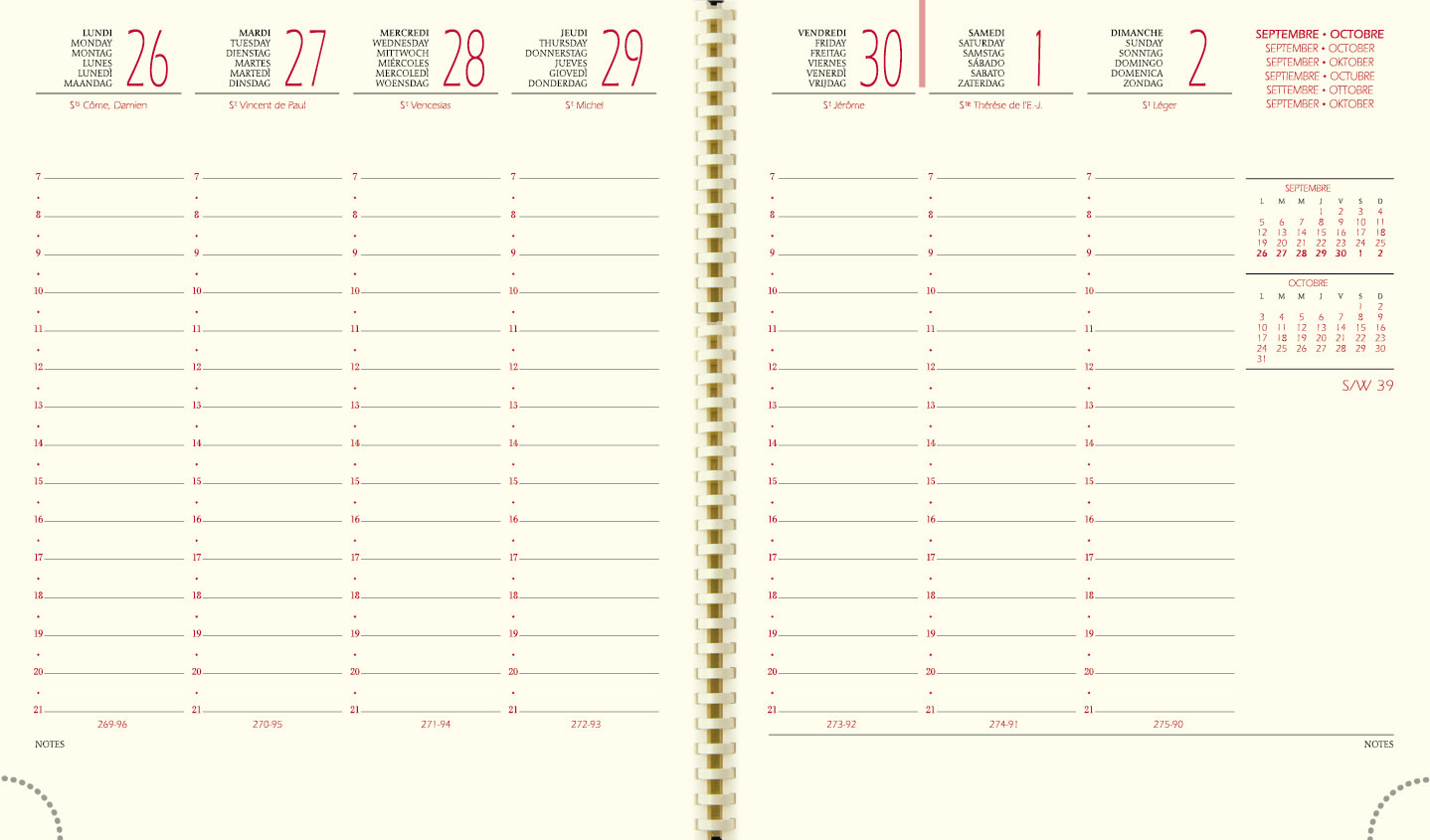 EXACOMPTA Agenda Semainier Bureau SAD 18S Méline 15x17cm couleurs aléatoires